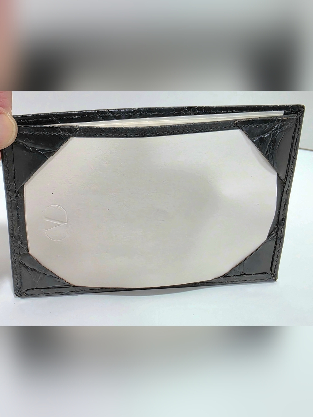 Valentino Vintage Black Croc Embossed  Luxury Leather Pocket Jotter NWOT